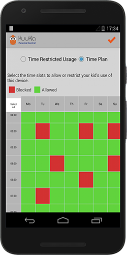 KuuKla Parental Control on devices